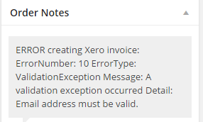 WooCommerce Order Notes Error